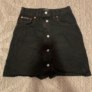 Calvin Klein black jean mini skirt